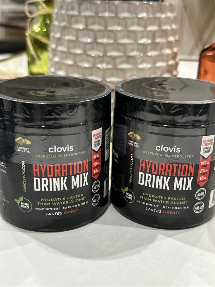 Clovis Essential Electrolytes HYDRATION DRINK MIX Cherry Limeade 30 Servin)2pak)