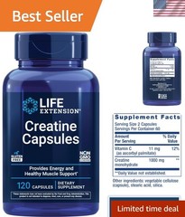 Creatine Monohydrate 120 Capsules – Boosts Strength, Endurance & Muscle Health
