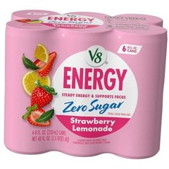 Energy 8 fl. oz. Can (6 Pack of 6 (8 Fl Oz) Zero Sugar Strawberry Lemonade