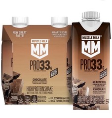 Muscle Milk Pro 33g High Protein Shake Chocolate Ultra Filtered Milk 11oz 4 Pack