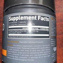 Creatine HCl, 75 Veggie Capsules (750 mg per Capsule)8/2028