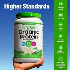 Orgain Plant-Based Orgnic Protein Powder – Vanilla Bean Flavored 43.8oz