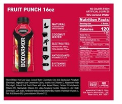 BODYARMOR Sports Drink Fruit Punch 16 Fl Oz Pack of 12 Hydration Electrolytes
