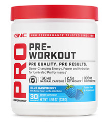 GNC Pro Pre-Workout Blue Raspberry 11.96oz exp 12/26