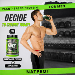 PREMIUM Plant based protein powder + super food for men 2.2 Lbs. No sugar