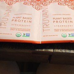Truvani Organic Plant-Based Protein Powder Non-GMO Gluten-Free Strawberry 1.18oz