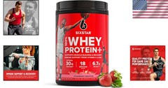 SIXSTAR Whey Protein Powder Plus – 30g Protein, BCAAs, Immune Support – 1.8 lbs