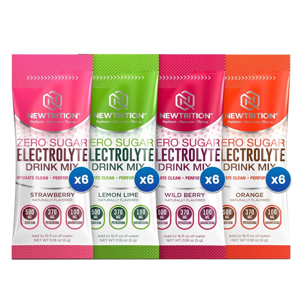 NewTrition Sugar Free Electrolyte Hydration Drink Mix Powder Packets