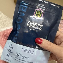 QUOR RECOVER Creatine Gummies Vegan Nootropic 60 Count Exp 01/20/28 Blue Razz