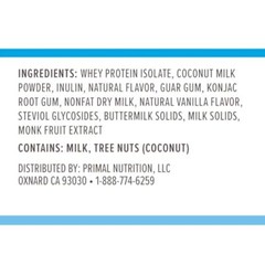 Primal Kitchen Vanilla Coconut Whey Protein Powder 10g Protein Keto Friendly