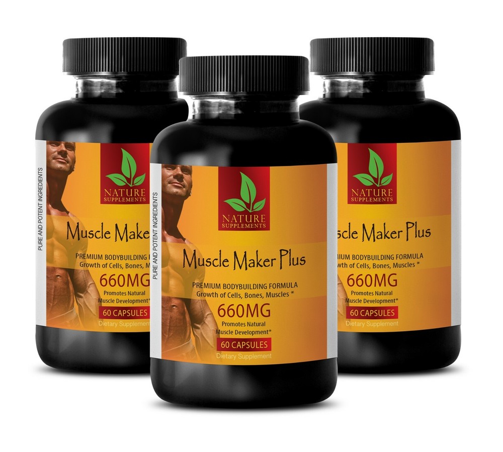 Hormone Booster – MUSCLE MAKER PLUS – Losses In Body Fat – 3 Bottles