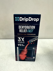 (4) DripDrop Hydration – Electrolyte Powder Packets – Grape, Fruit Punch,