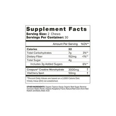 Organifi Creatine Cherry Chews 3 Pack | 180 Gummies | 1.5g Creatine per Chew