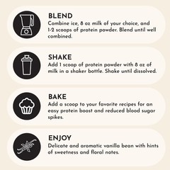JUST Ingredients Vanilla Bean Protein Powder Casein Free 22g 15 Servings 17.46oz
