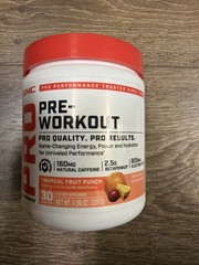 GNC Pro Pre Workout Tropical Fruit Punch 30 Servings Energy Performance 11.96 Oz