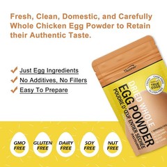Whole Egg Powder Pasteurized Premium Freeze Dried 8 oz for Baking and Cooking