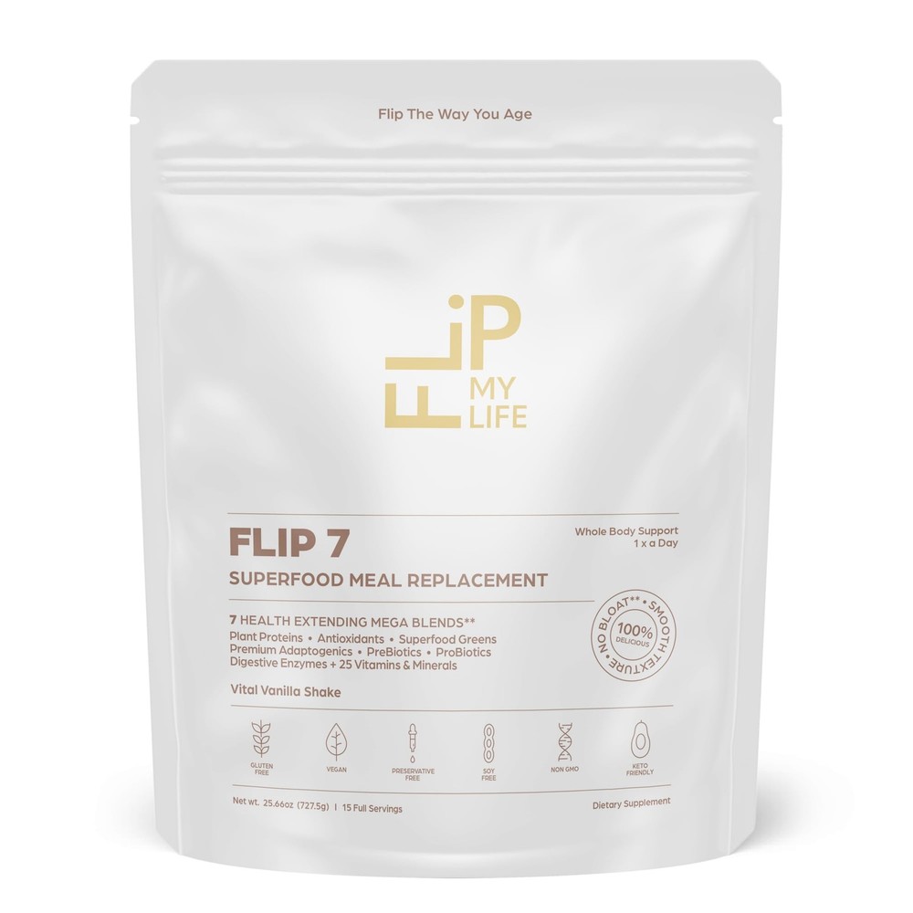 Flip My Life Flip 7 Natural SuperFood Plant-Based Protein Complete Meal Replacem