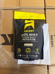 Ascent Native Fuel Whey Protein Powder, 32 oz – Vanilla Bean NEW EXP 02/04/27