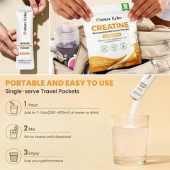 Micronized Creatine Powder – 10 Easy Mix Travel Packs for Muscle Growth