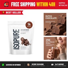 Isopure Low Carb Whey Protein Isolate Powder Dutch Chocolate 25g Protein 1lb
