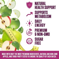 Apple Cider Vinegar Gummies 1000mg per Serving – Sugar 120 Count (Pack of 1)