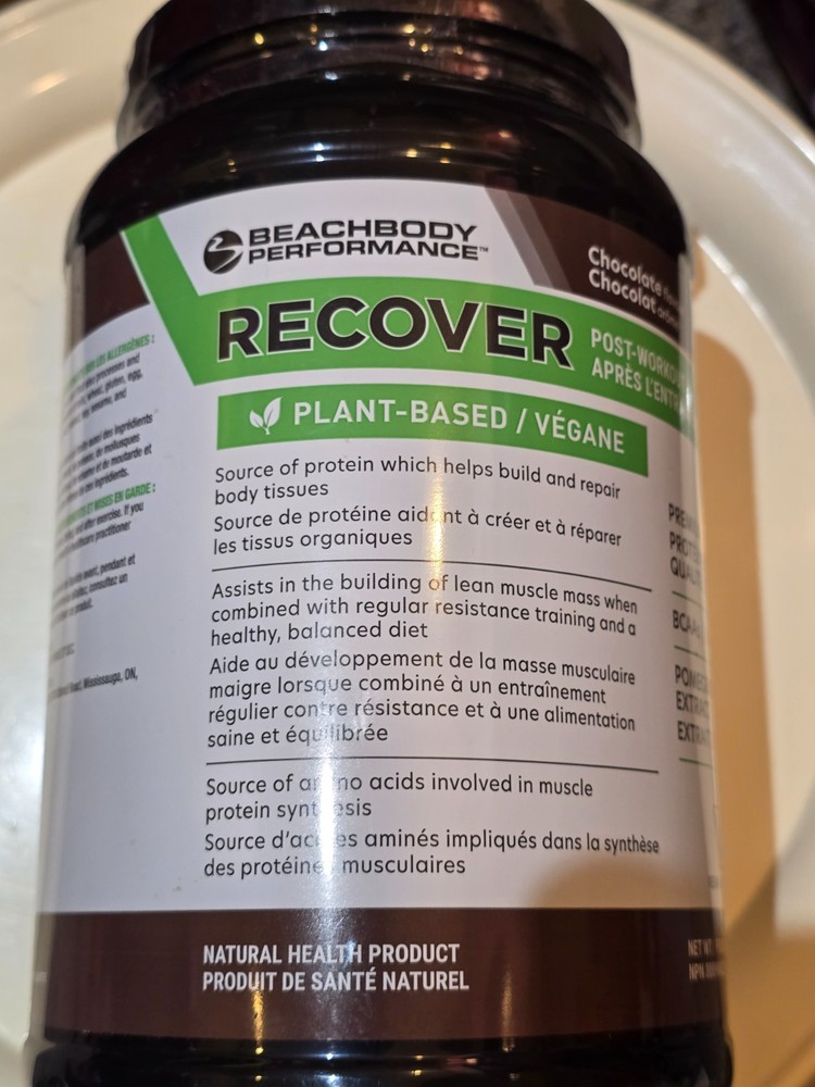 Beachbody Performance Recover Post-Workout Protein Powder Vegan 800g exp 5/26