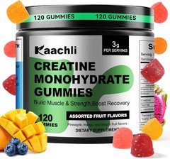 Kaachli Creatine Monohydrate Gummies – Assorted Fruit Flavor – 120 count