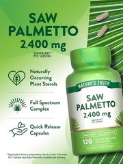 Nature’s Truth Saw Palmetto Extract | 2400mg | 120 Capsules | Non-GMO &…