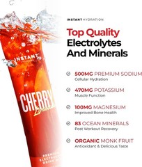 Instant Hydration Sugar Free Electrolytes Packets Cherry Limeade 20 STICKS