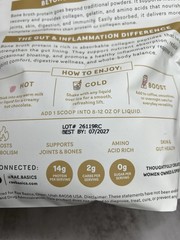 Rae Basics Bone Broth Protein Powder Chocolate 19.2oz 26 Serv Exp 07/27