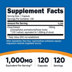 Nutricost Clove 10:1 Extract 100mg, 120 Capsules (Vegan, Non-GMO, Gluten-Free)