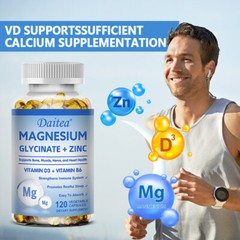 Magnesium Glycine Chelated Iron + Zinc | 500 Mg | Immune & Muscle Support Caps