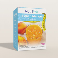 NutriWise Peach Mango High Protein Fruit Drink, Low Calorie, Low Sugar 7ct