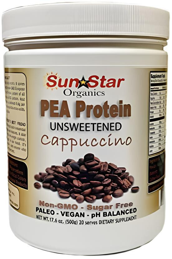 Cappuccino Pea Protein Powder – Plant-Based, Soy-Free, Non-GMO – 17.6 oz