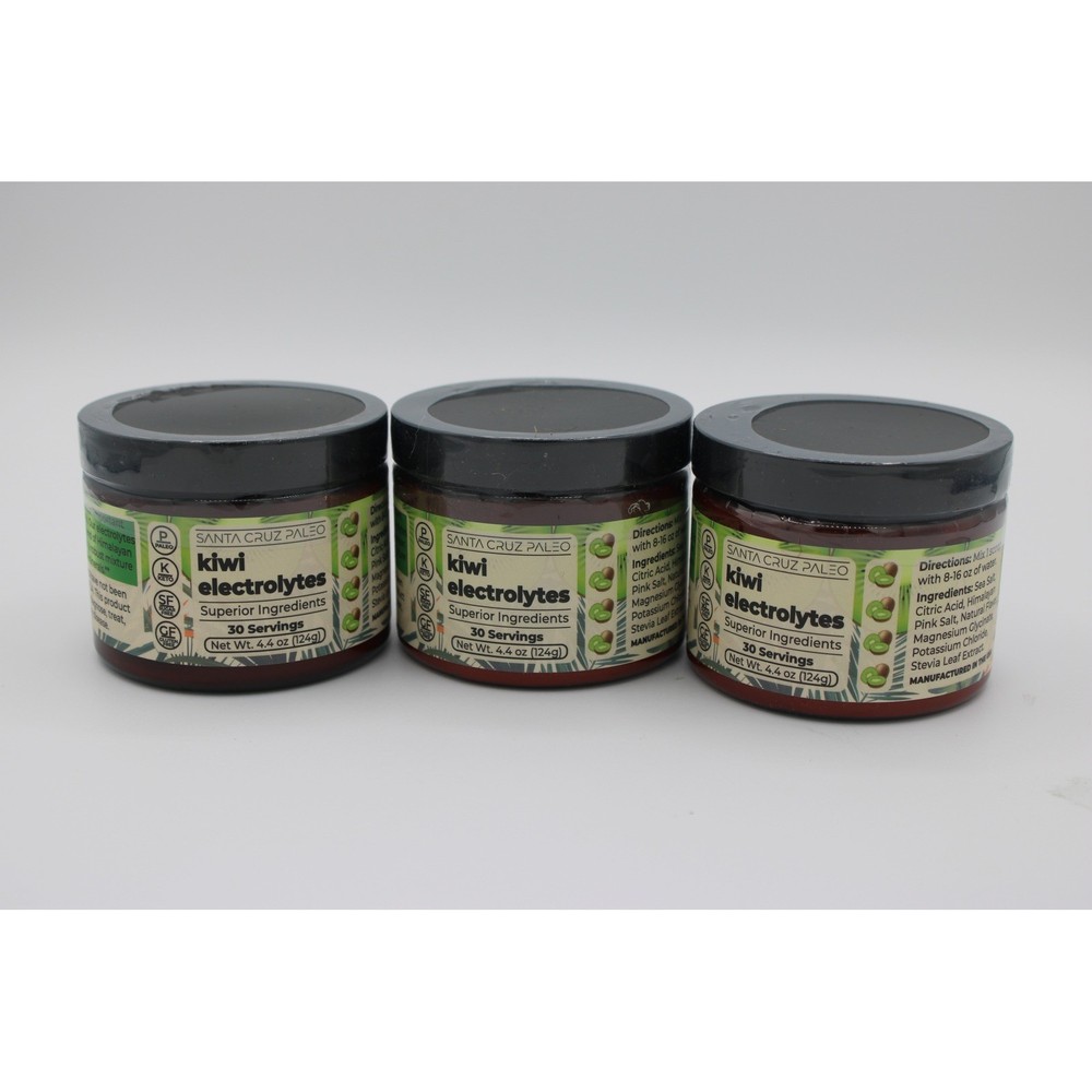 Santa Cruz Paleo Kiwi Electrolytes Powder 30 Servings 4.4oz 3 Pack Exp 01/27