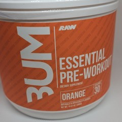RAW Pre-Workout Powder Orange L-Citrulline Beta Alanine Vitamin B12 14.07 oz