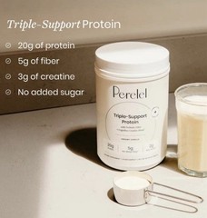 Perelel Triple-Support Protein Powder No Added Sugar Creamy Vanilla 19.9 oz