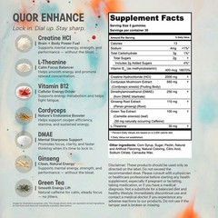 QUOR Enhance Creatine HCl Gummies Vegan Nootropic Stack 150 Count Exp 01/20/2028