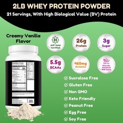 Delicious Creamy Vanilla Halal Whey Protein Powder 2Lbs | By SHIFAA NUTRITION