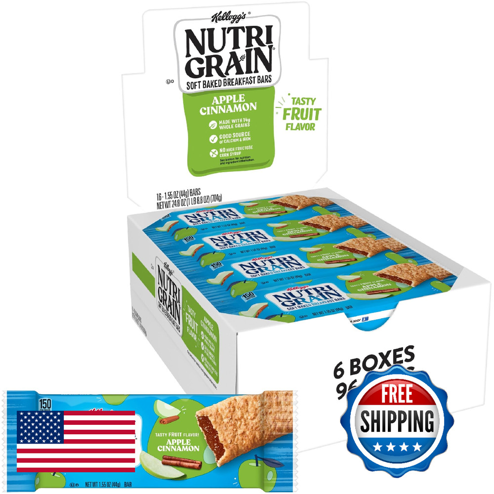 Nutri Grain Breakfast Bars Made 14G Whole Grains Snack Bars Apple