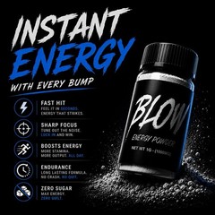 Blow Energy Powder – 400MG Caffeine – Instant Energy Pre Workout – 3 Pack