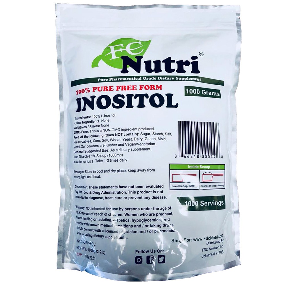 Inositol Pure Powder (Vitamin B8) Powder (1000 grams) By FDC NUTRITION