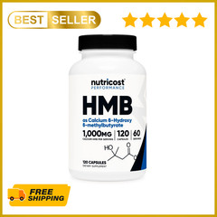 Nutricost HMB (Beta-Hydroxy Beta-Methylbutyric) 1000mg 120 Capsules, 60 Servings