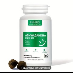 Ashwaganda Ksm-66 Gummies Berry 🫐 Flavor I Month Supply Cortisol Reduction