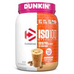 NEW Dymatize ISO100 Hydrolyzed Whey Isolate Protein Powder, Dunkin’ Cappuccino