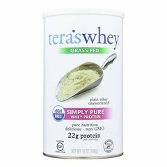 Simply Teras Pure Whey Protein Plain Unsweetened with 22 Grams Protein 12.0 oz