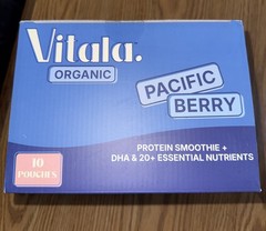 Vitala Organic Protein Smoothie Pouches Kids & Adults DHA Omega-3 (10 CT) Berry