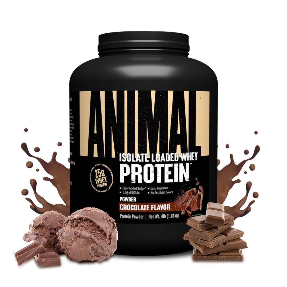 Animal Whey Isolate Protein Powder – Loaded 4 Pound (Pack of 1), Chocolate