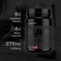 Transparent Labs Bulk Black Pre Workout 30 Servings Energy Strength Focus Pump