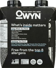 Owyn Elite Protein RTD 4 Pack Vanilla 44.6 fl oz (Pack of 3)